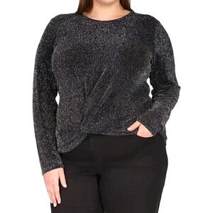 MICHAEL KORS PLUS SIZE TWIST-HEM SHIMMER TO BLACKSILVER